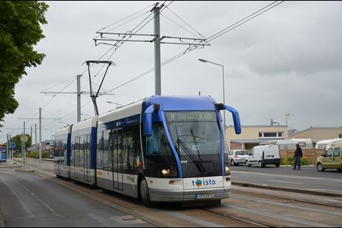 The tramway will replace Caen's TVR rubber-tyred guided bus system.